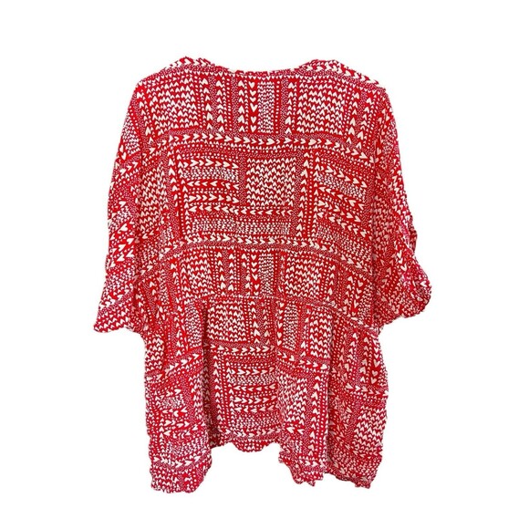 Victorias Secret Red  Hearts Batwing Sleeve Beach Cover-Up Kimono Robe OS - Picture 4 of 5